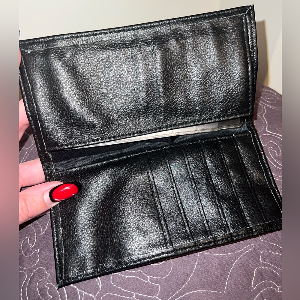 Vintage Black Leather Small Wallet